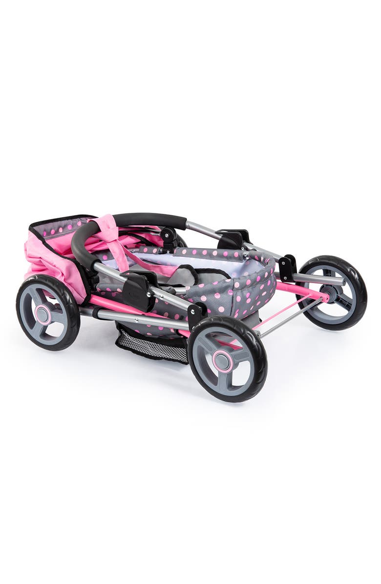 Bayer Design Pram Cosy Fairy Poka Dot Grey Pink For Dolls Up To 18 Inch, Alternate, color, Multicolored
