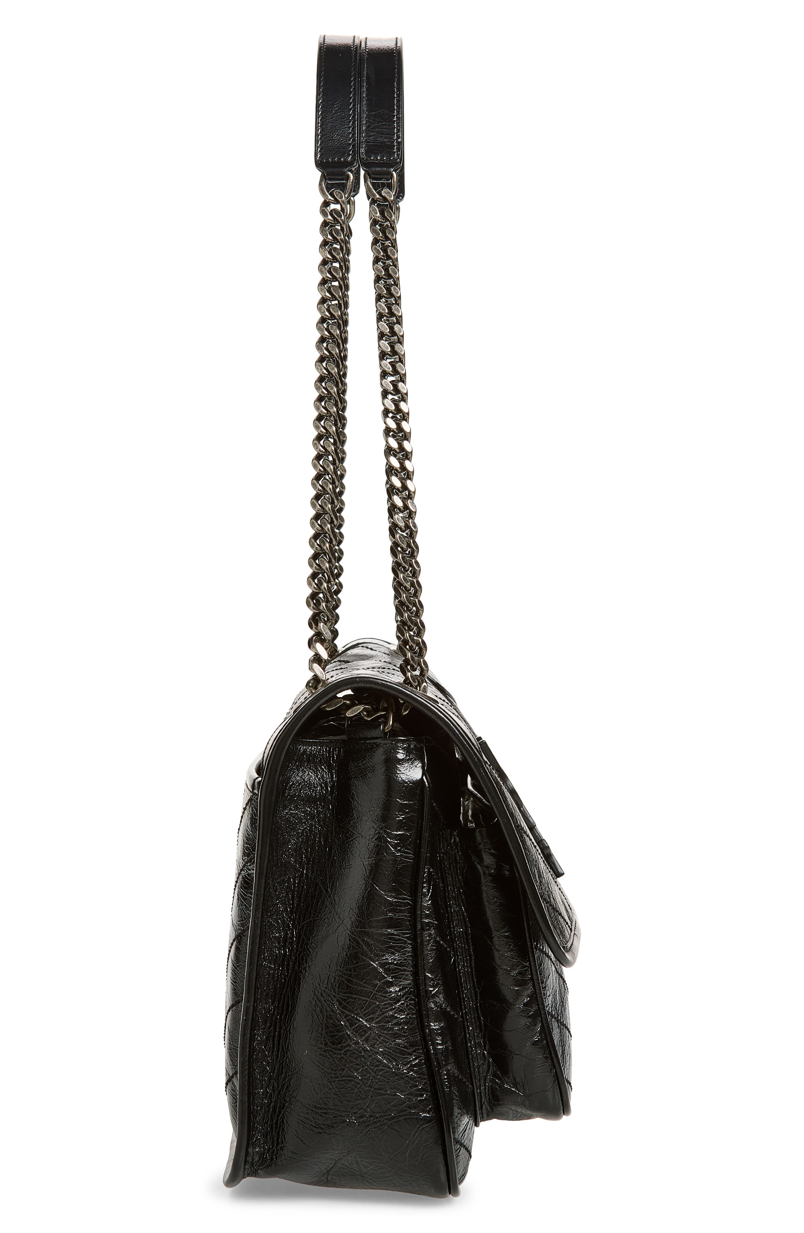 Medium Niki Matelassé Leather Shoulder Bag, Alternate, color, 1000-NERO