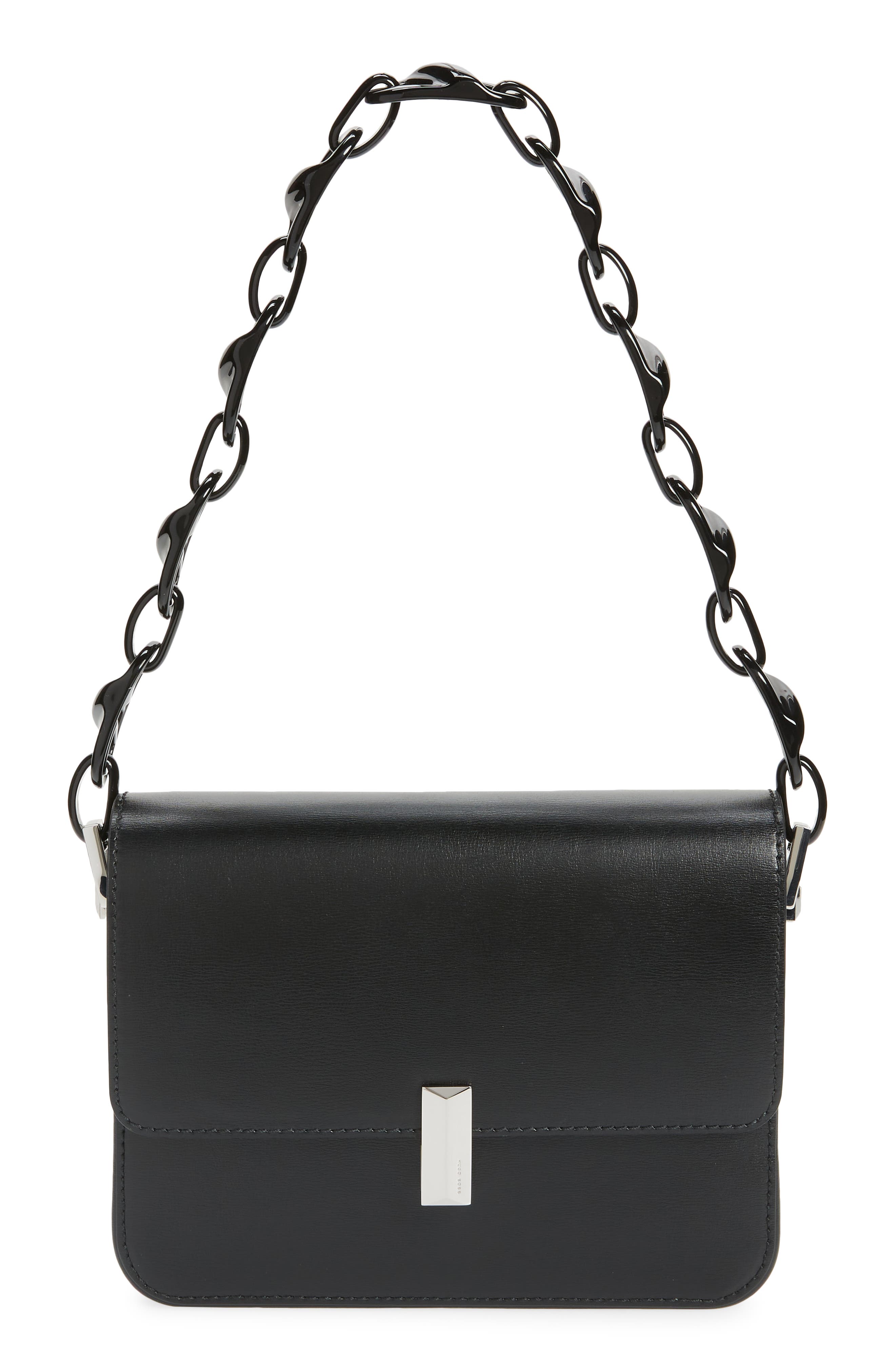 BOSS Nathalie Leather Shoulder Bag, Main, color, 