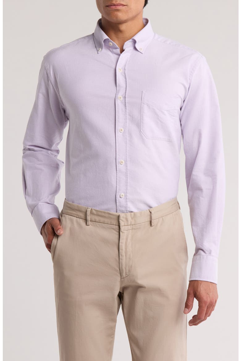 Oxford Cotton Button-Down Sport Shirt, Main, color, LILAC