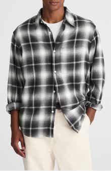 Plaid Flannel Button-Up Shirt