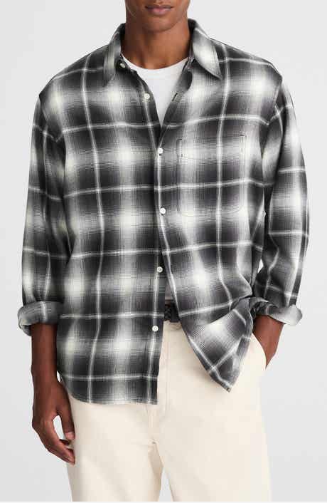 Plaid Flannel Button-Up Shirt