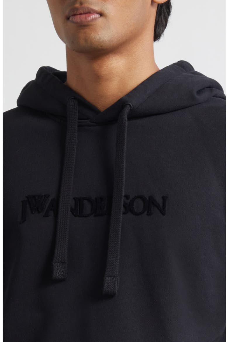 Logo Embroidered Hoodie, Alternate, color, BLACK