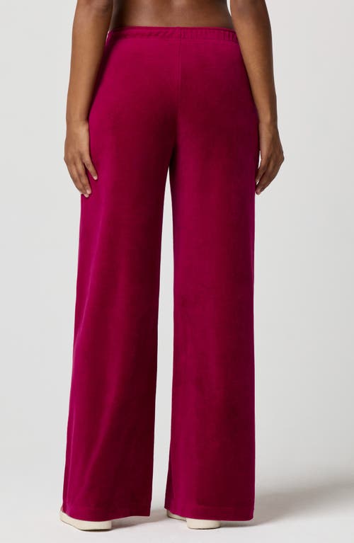 Florence By Mills Velour Wide Leg Pants In Pink