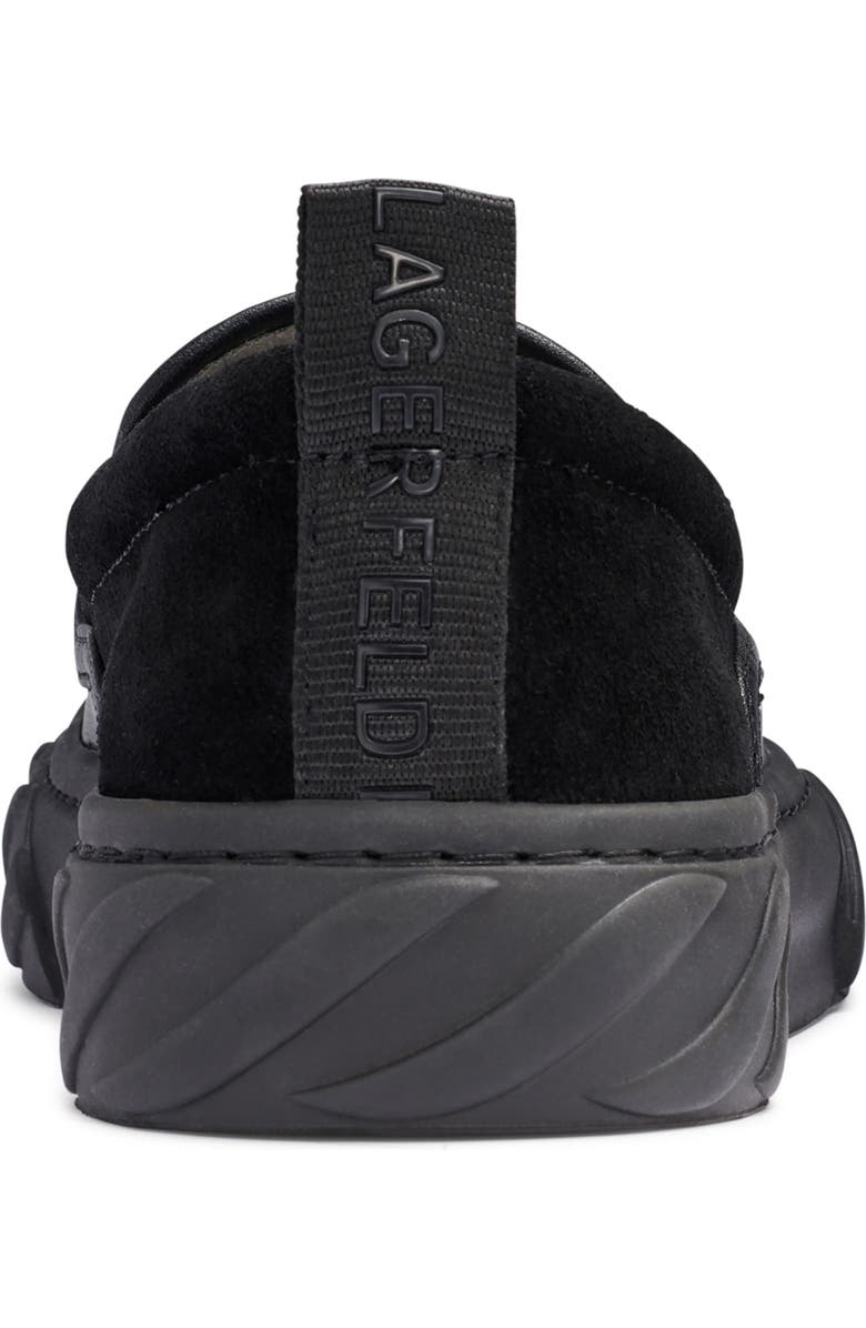 KARL LAGERFELD PARIS Recycled Leather Logo Slip-ons, Alternate, color,