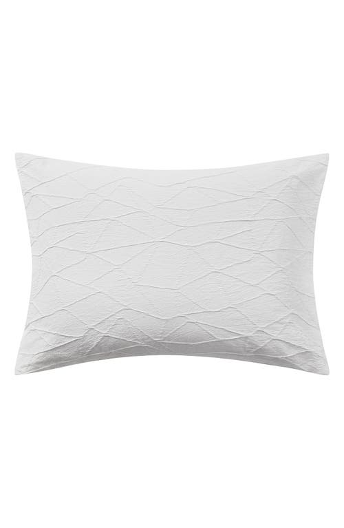Vera Wang Abstract Crinkle Duvet & Shams Set In Off White