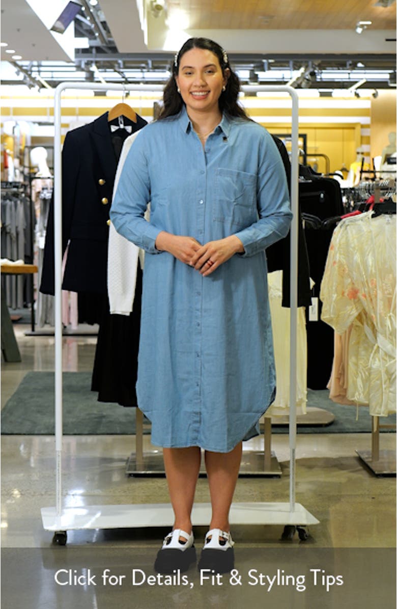 Long Sleeve Organic Cotton Shirtdress, sales video thumbnail