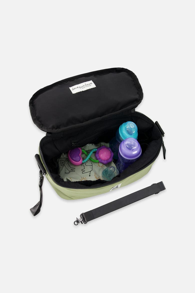 Water-Repellent Six-Pocket Mini Diaper Bag, Alternate, color, Olive Green