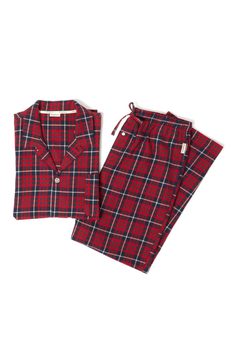 DEARFOAMS Two-Piece Matching Plaid Pajama Set, Alternate, color, 