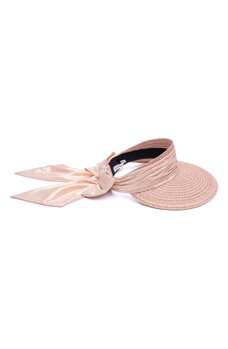 Eugenia Kim Ricky Hemp Blend Straw Visor, Alternate, color, Biscuit