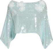 Avec Les Filles Floral Appliqué Handkerchief Hem Miniskirt