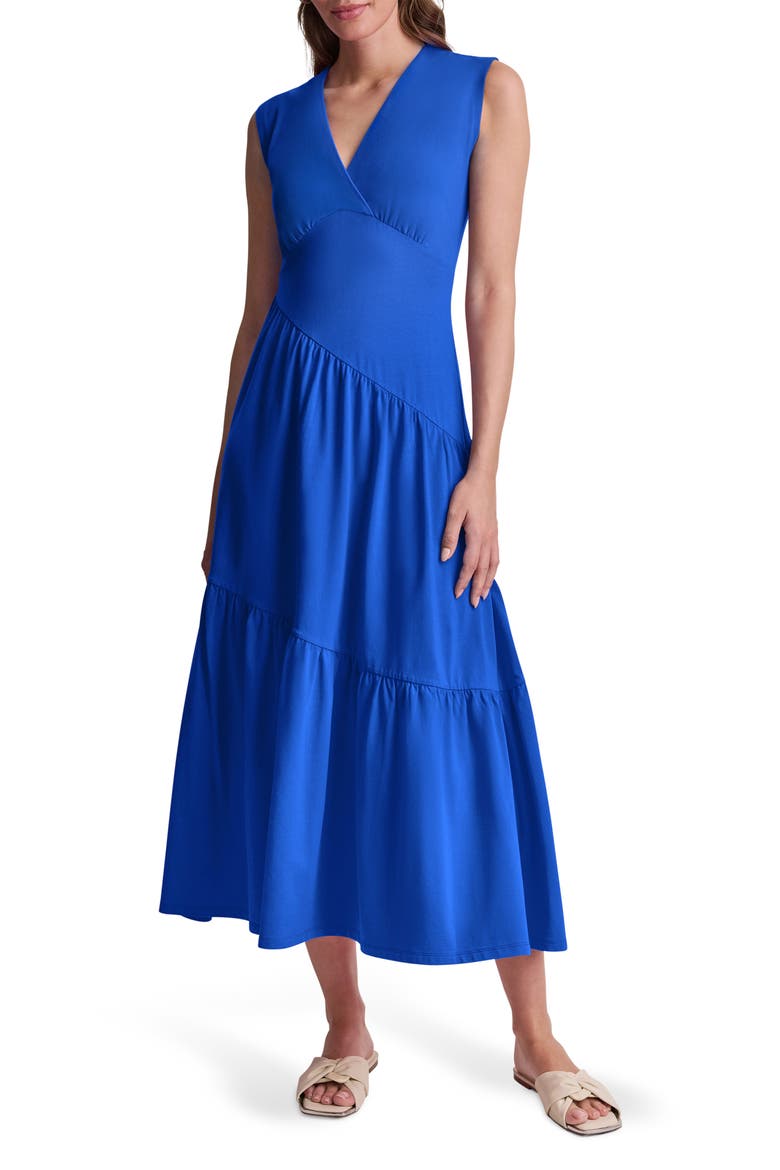 Stretch Cotton Maxi Dress, Main, color, ATLANTIC BLUE
