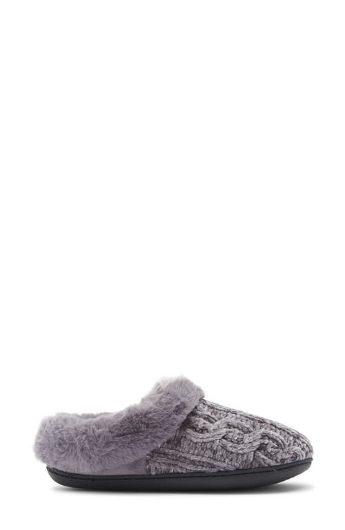 R.g. Barry Chenille Witj Faux Fur Collar Clog Slipper In Gray