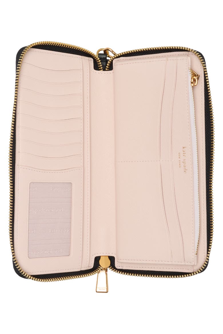 Morgan Saffiano Leather Travel Pouch, Alternate, color, BLACK