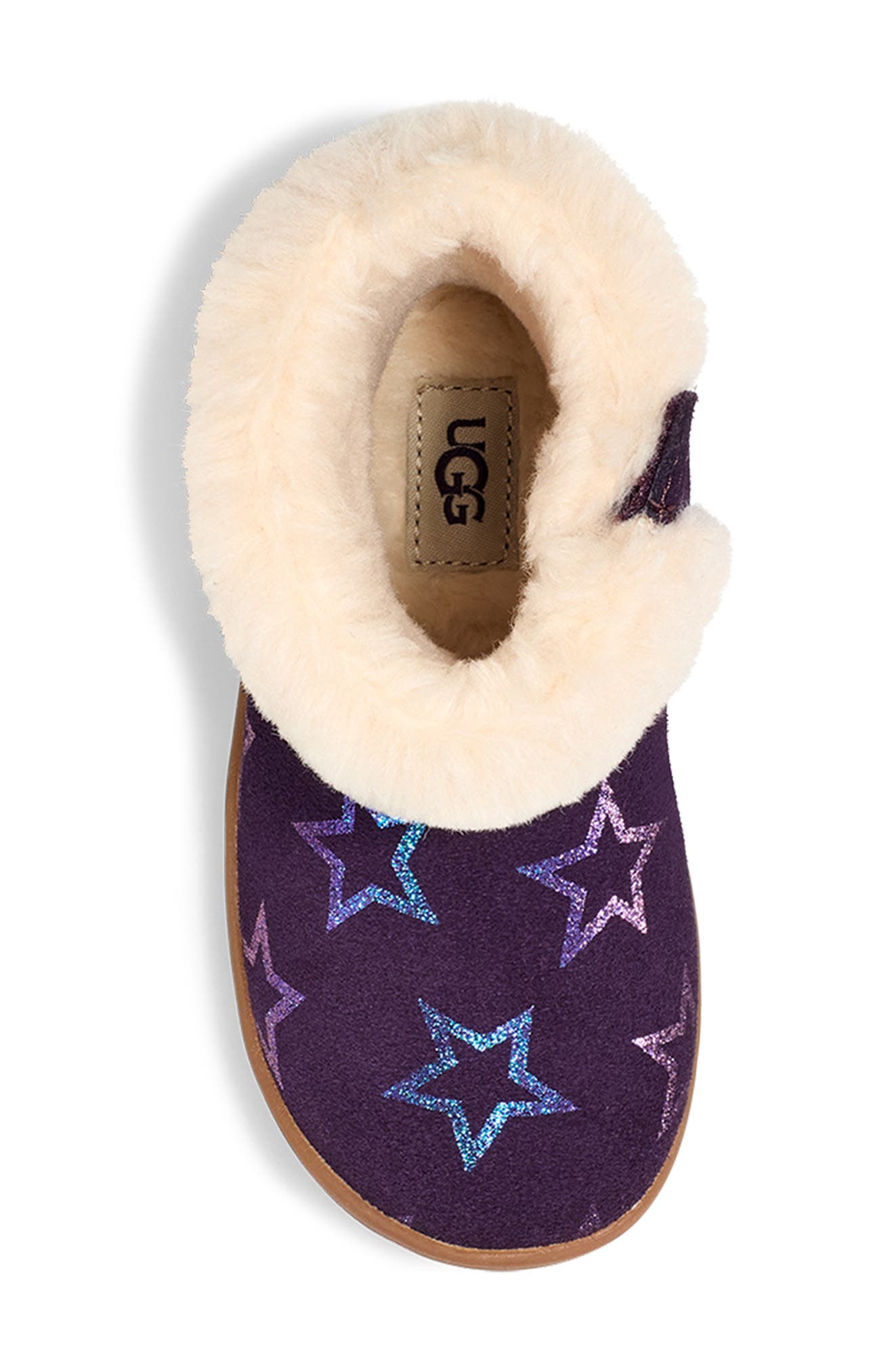 UGG<sup>®</sup> Kids' Sammee Iridescent Star Boot, Alternate, color, Nightshade / Purple Iridescent