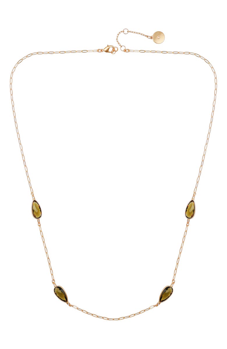 Vince Camuto Oval Station Necklace, Alternate, color, Olive/ Gold Tone