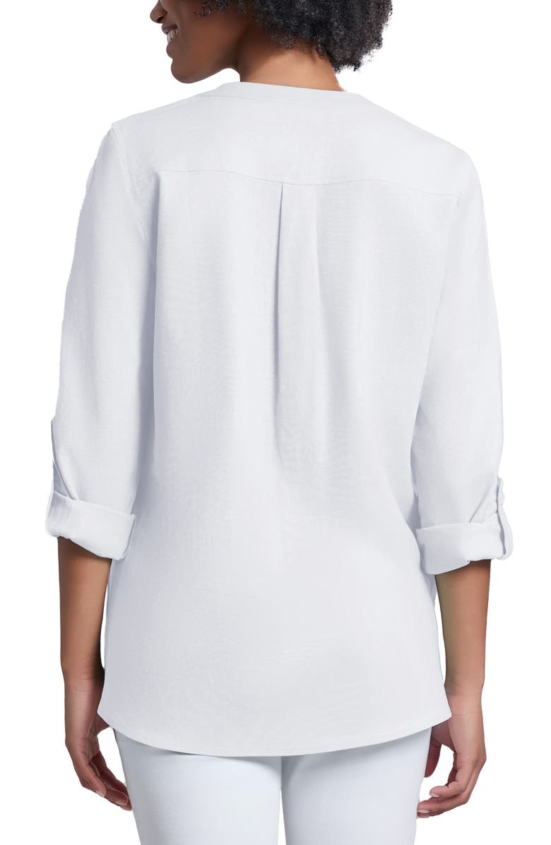 Jones New York Roll Cuff Linen Blend Tunic, Alternate, color, 