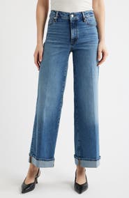 FRAME Le Slim Palazzo Cuffed High Waist Wide Leg Jeans