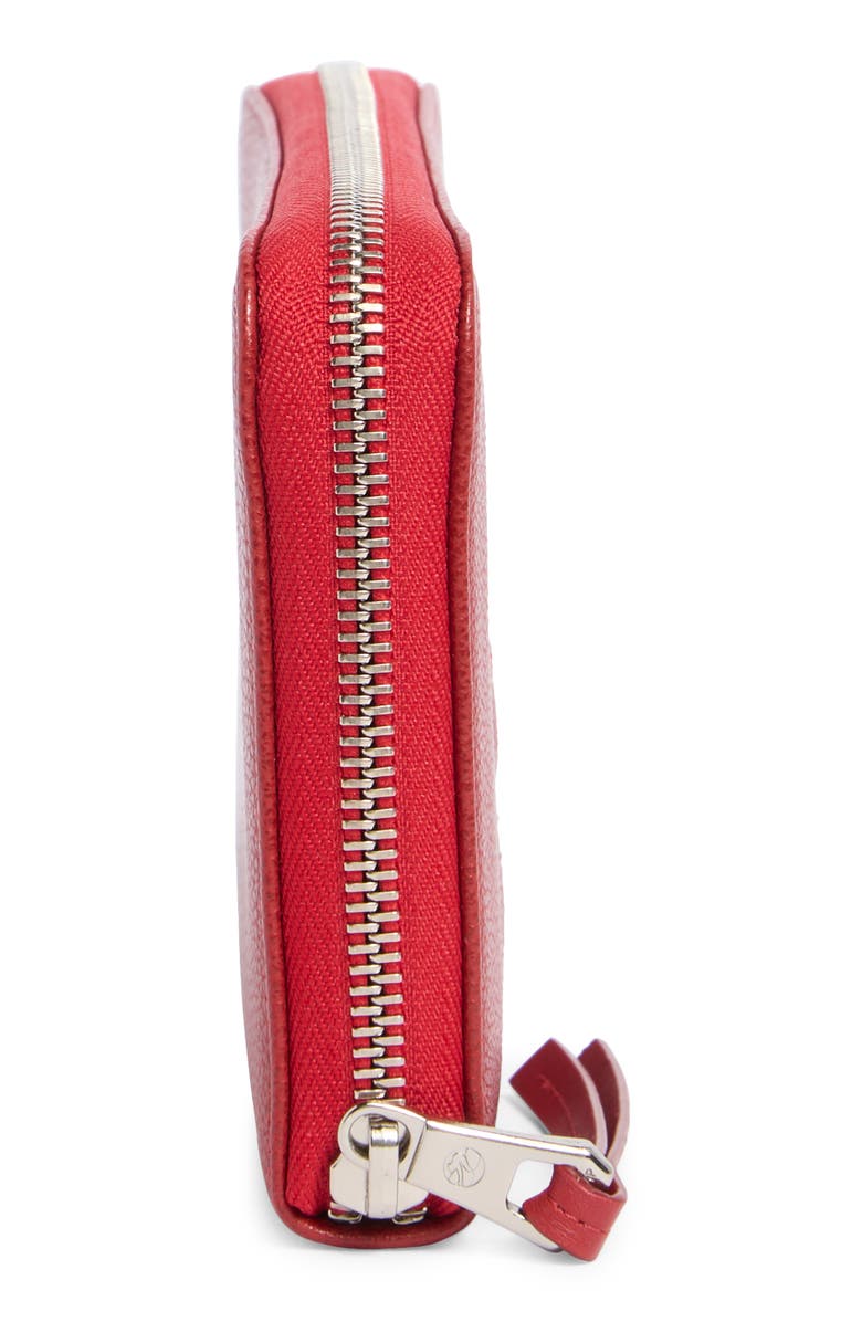 Longchamp Zip Around Leather Wallet, Alternate, color, Vermillion