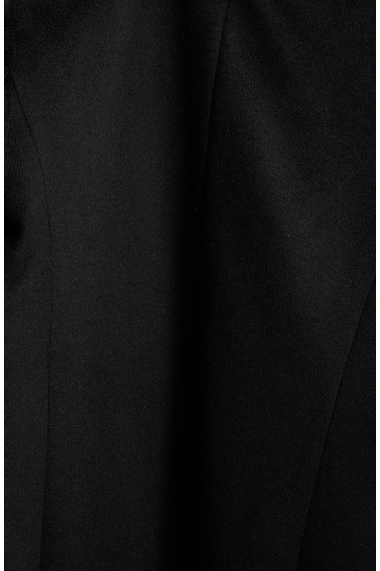Single Breasted Wool Blend Reefer Coat, Alternate, color, BLACK