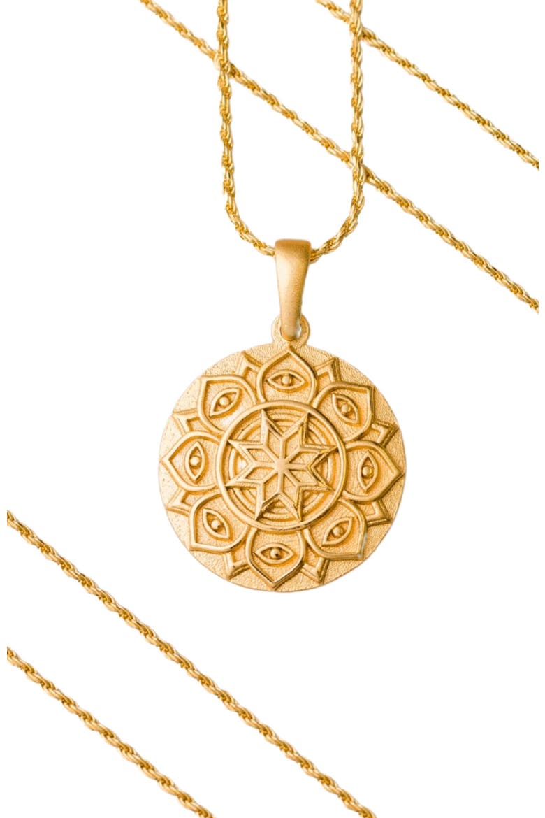 I Am Supported And Protected mandala necklace, Main, color, Original - Gold