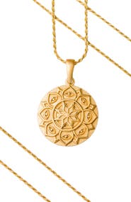 Mantra I Am Supported And Protected mandala necklace