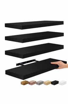24" x 9" Set of 4 Floating Wall Shelves
