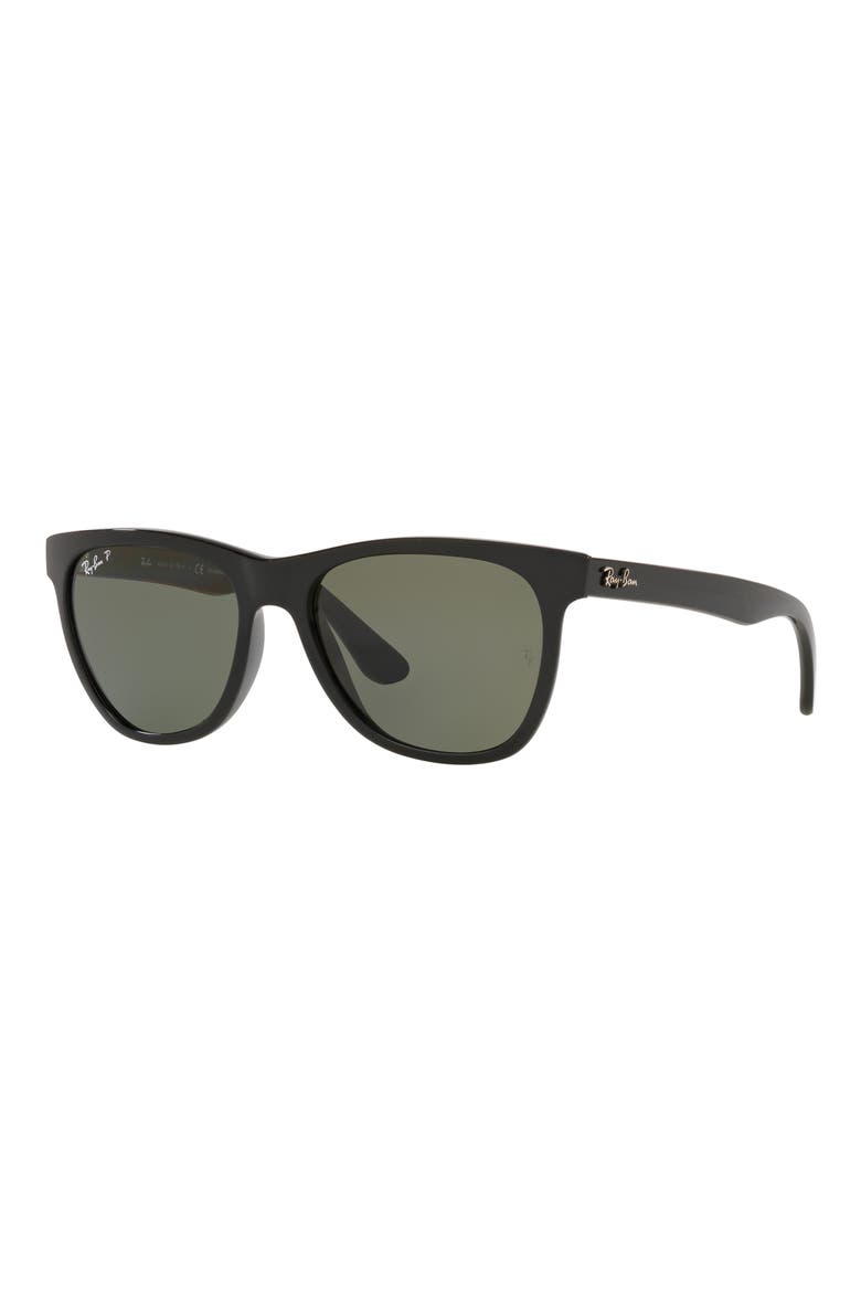 54mm Polarized Wayfarer Sunglasses, Alternate, color, BLACK