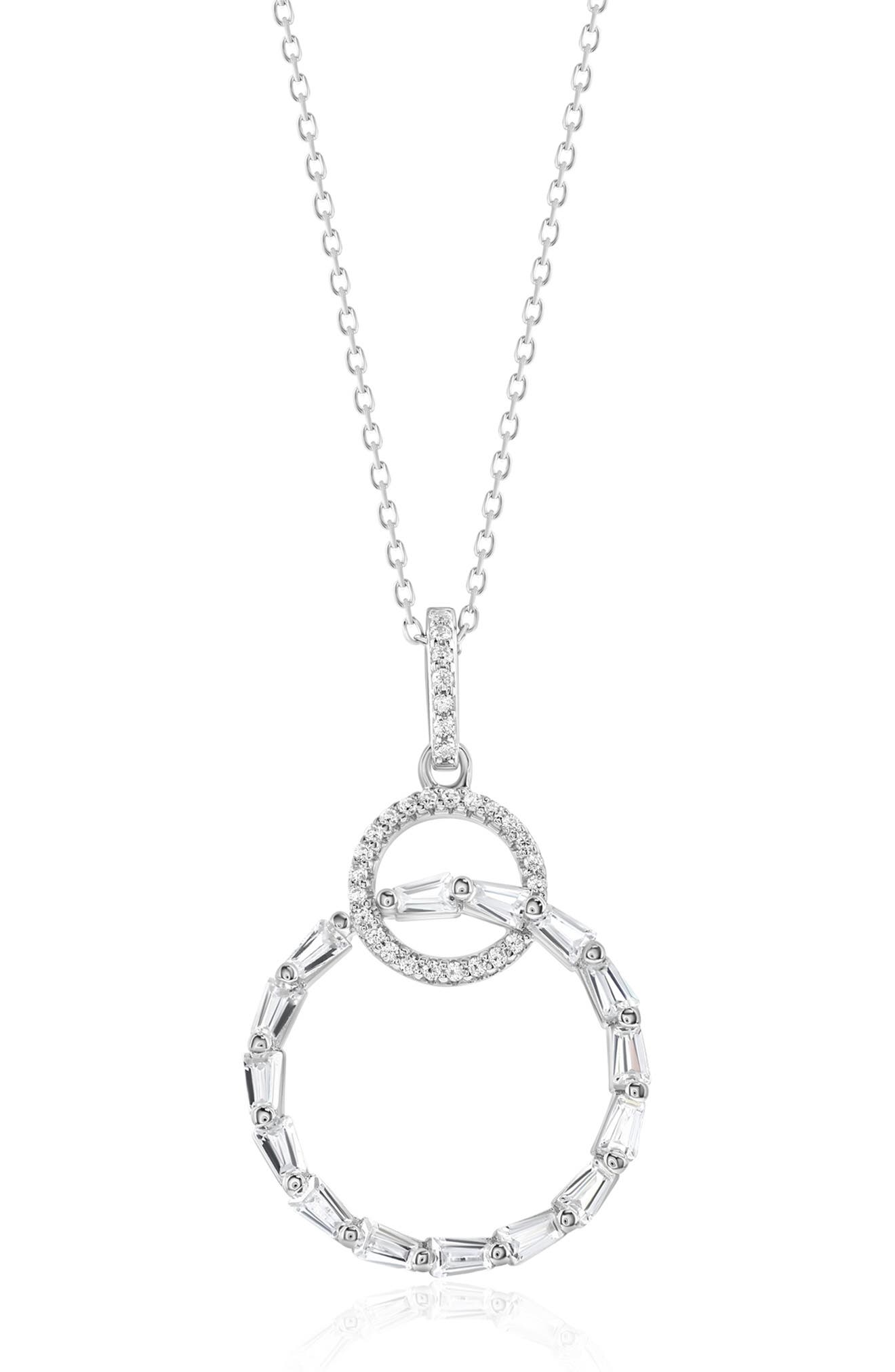 SUZY LEVIAN Cubic Zirconia Interlocking Circle Pendant Necklace