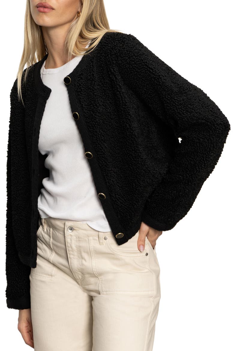 Cozy Textured Cardigan, Main, color, BLACK