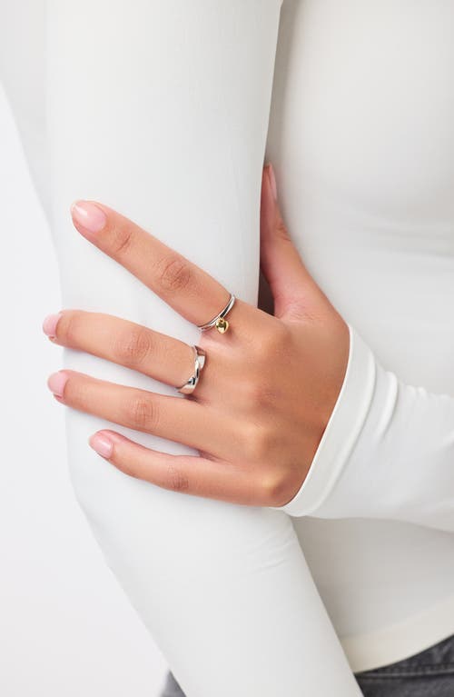 Ana Luisa Leia Two Tone Brass Gold Heart Ring