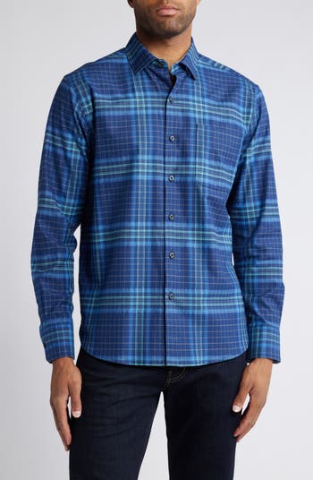 Check stretch cotton shirt on sale