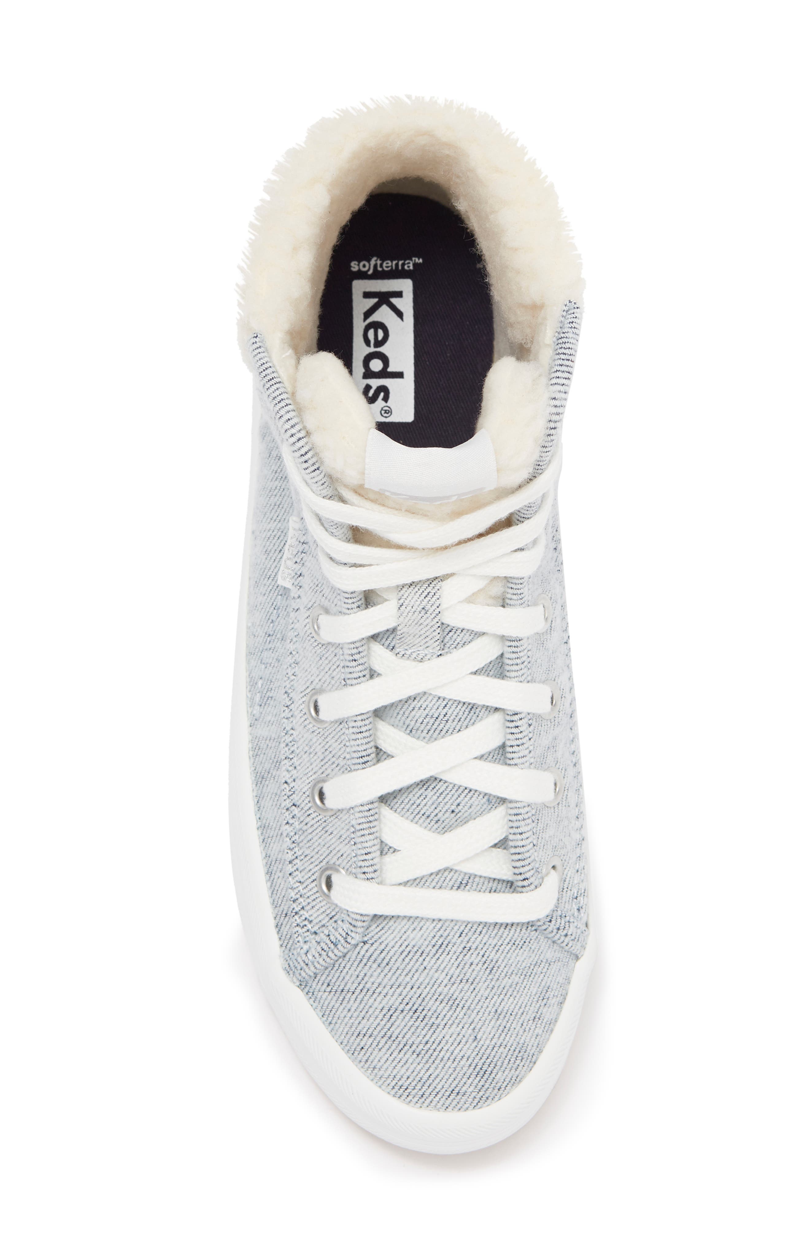 Keds<sup>®</sup> KEDS Kickstart Hi TRX Faux Fur Trimmed Sneaker, Alternate, color, 