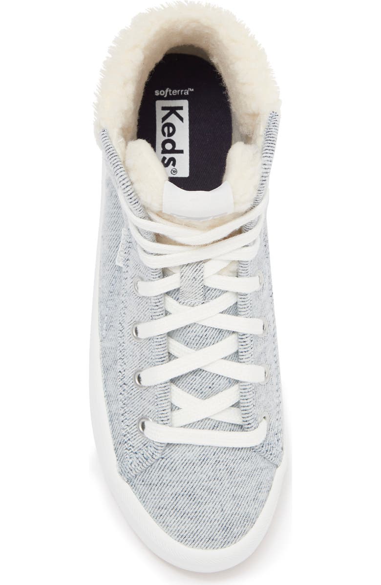 Keds<sup>®</sup> KEDS Kickstart Hi TRX Faux Fur Trimmed Sneaker, Alternate, color,