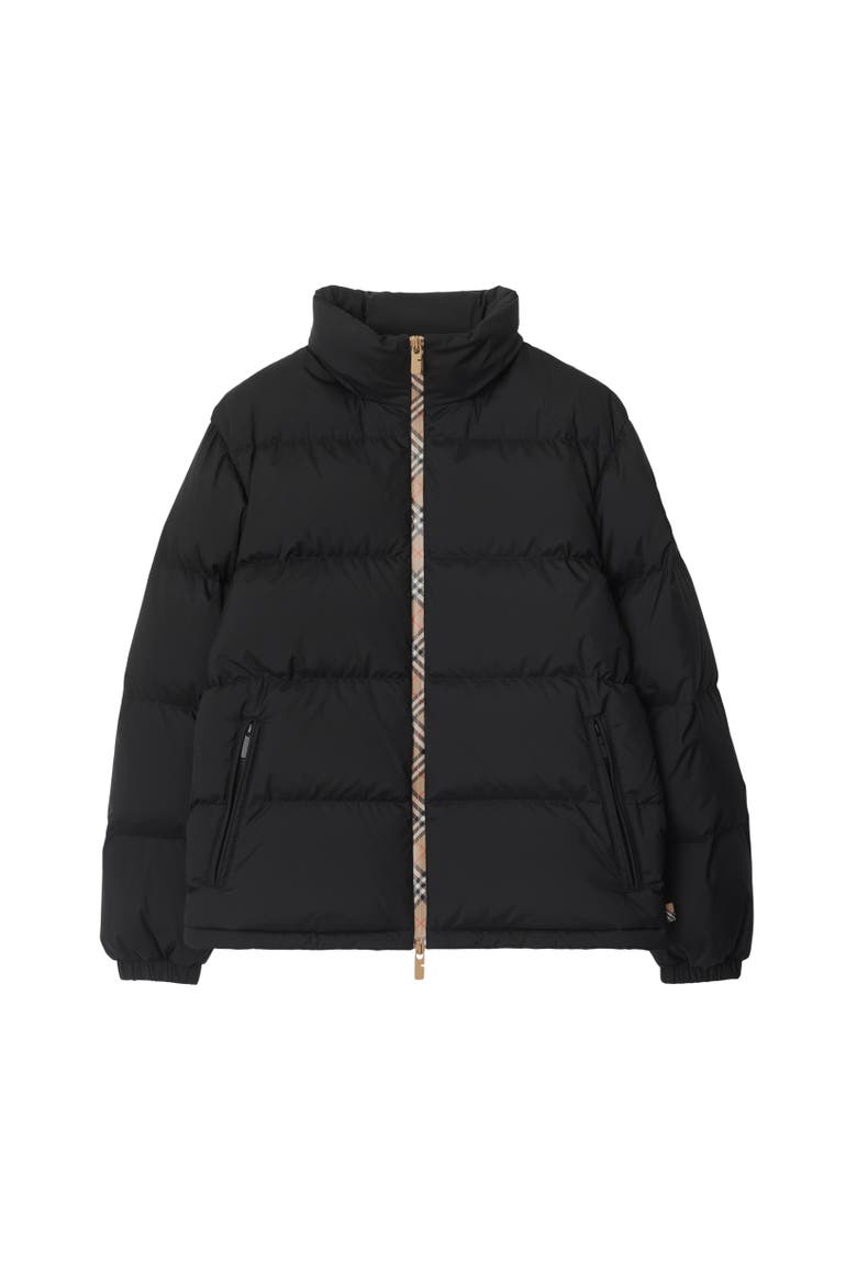Checker-tape Snowdon Puffer Jacket, Alternate, color, Black