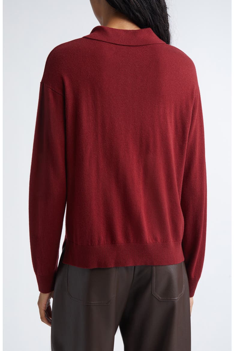 Frisia Wool Polo Sweater, Alternate, color, RASPBERRY