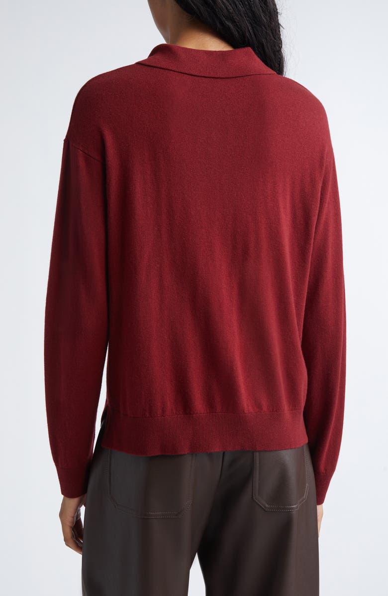 Max Mara Frisia Wool Polo Sweater, Alternate, color, Raspberry