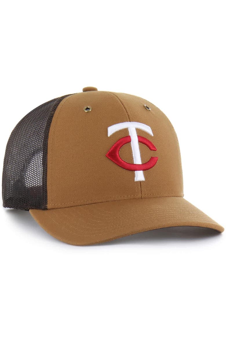 Men's Carhartt x '47  Brown Minnesota Twins Trucker Adjustable Hat, Alternate, color, Brown