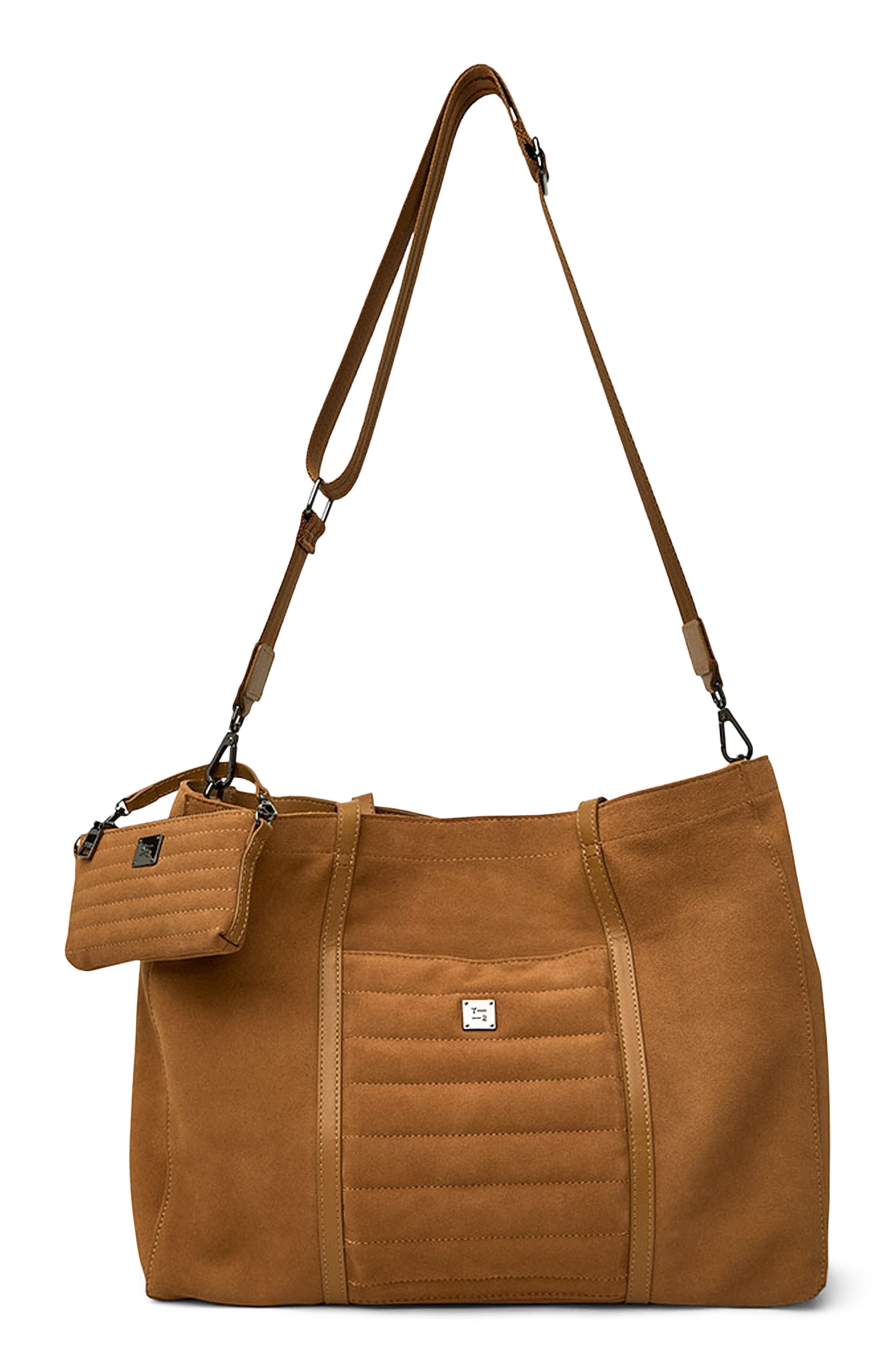 THINK ROYLN Boss Lady Tote, Alternate, color, Camel Suede