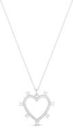 SPHERA MILANO Cubic Zirconia Open Heart Pendant Necklace