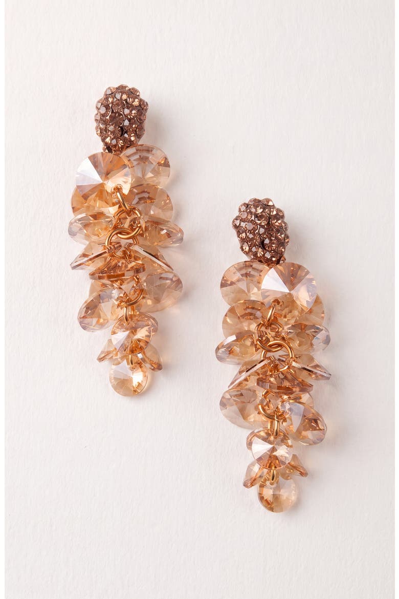 Crystal Drop Earrings, Alternate, color, Champagne