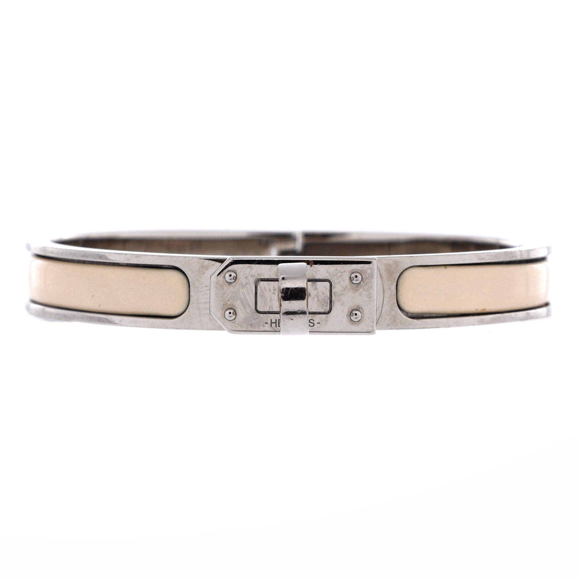 Mini Clic Kelly Bracelet Enamel Narrow, Main, color, White