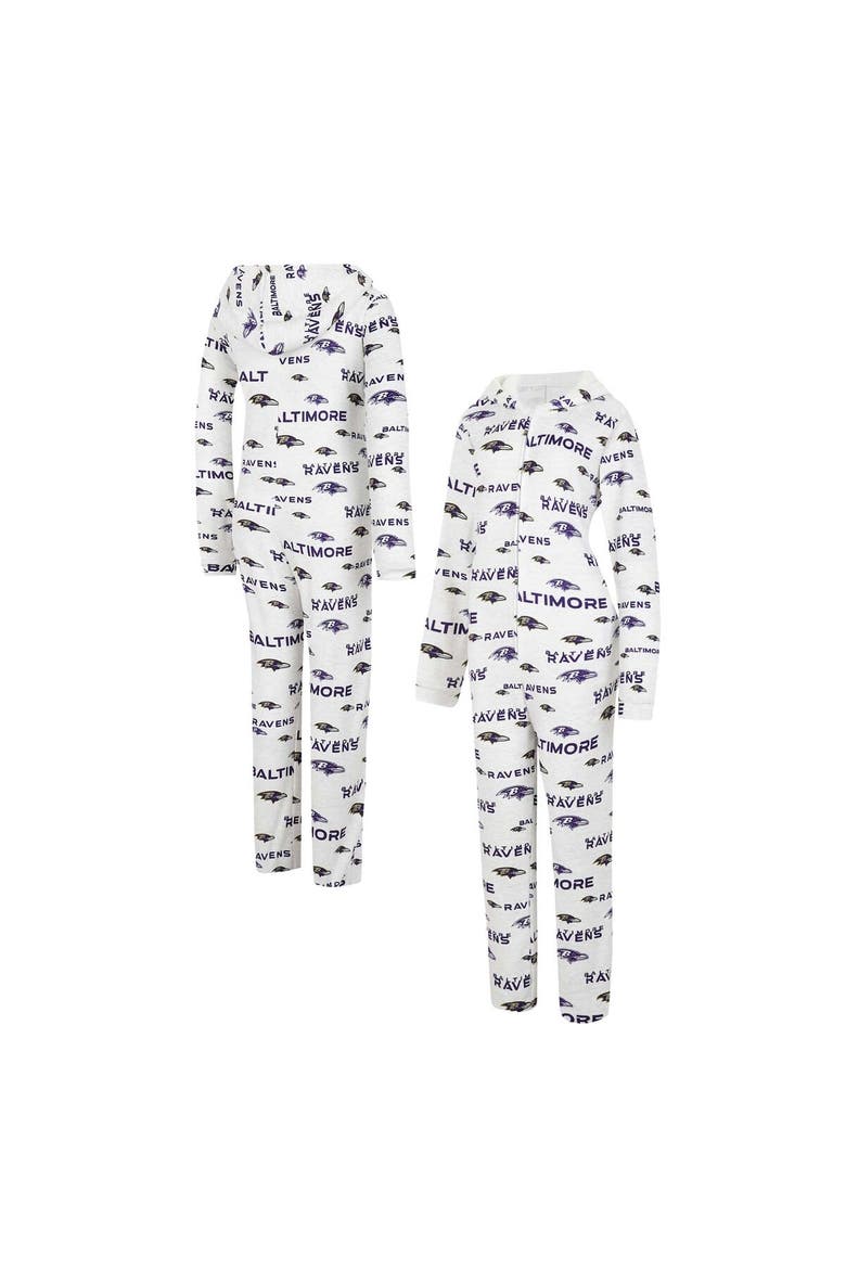 Women's Concepts Sport  Cream Baltimore Ravens Docket Hoodie Full-Zip Union Suit, Alternate, color, Cream