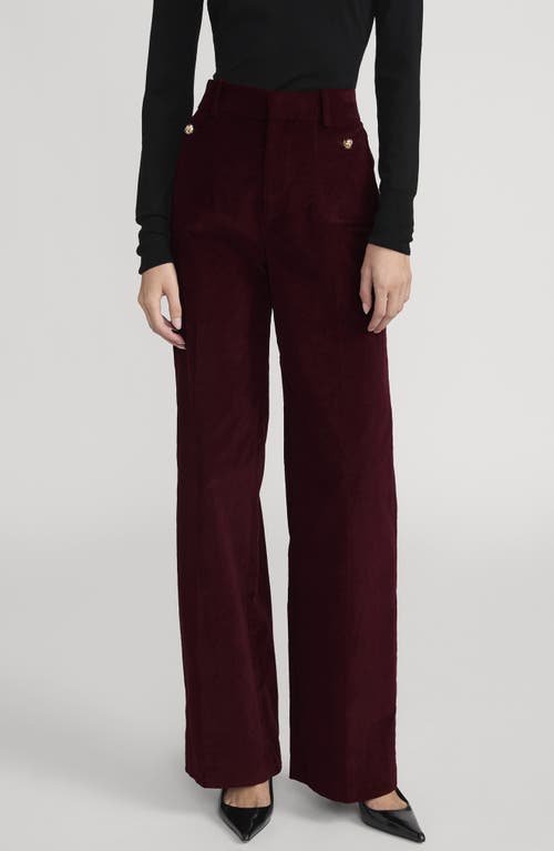 Frame Modernist High Waist Pocket Pants In Burgundy