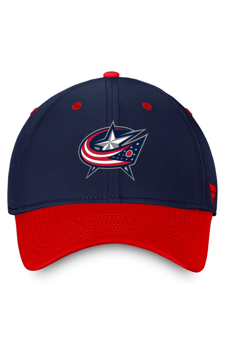 FANATICS Men's Fanatics Branded  Navy/Red Columbus Blue Jackets Authentic Pro Rink Two-Tone Flex Hat, Alternate, color, Navy