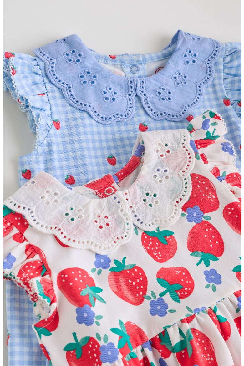 Kids' Pack of 2 Stretch Cotton Dresses, Alternate, color, WHITE BLUE