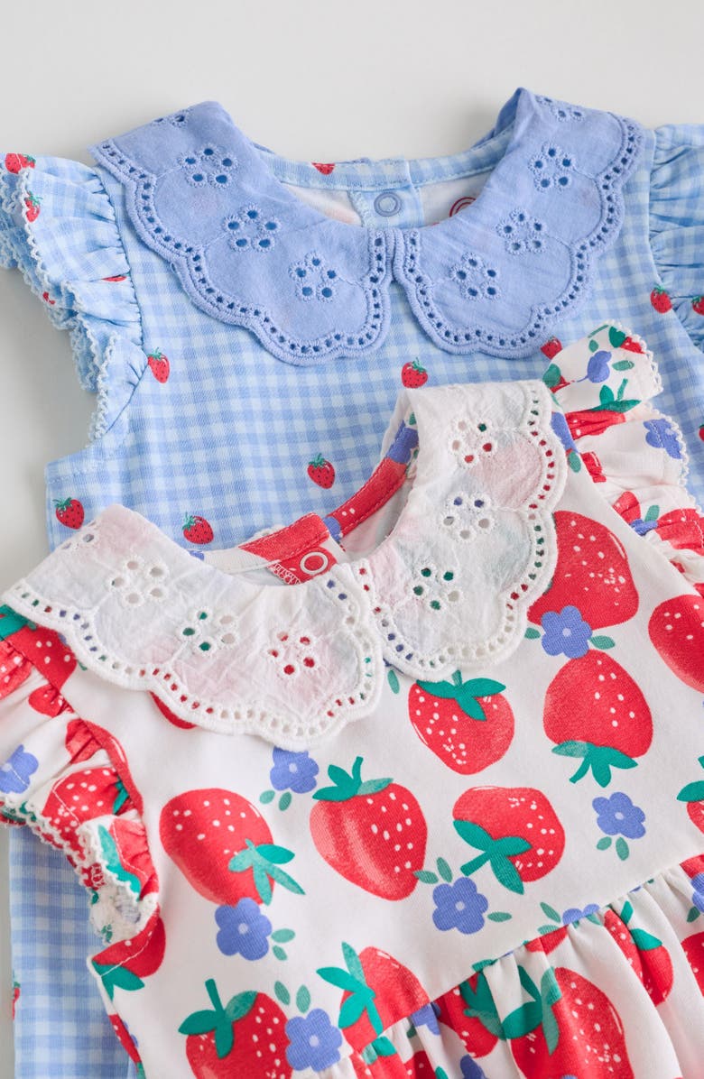 NEXT Kids' Pack of 2 Stretch Cotton Dresses, Alternate, color, White Blue