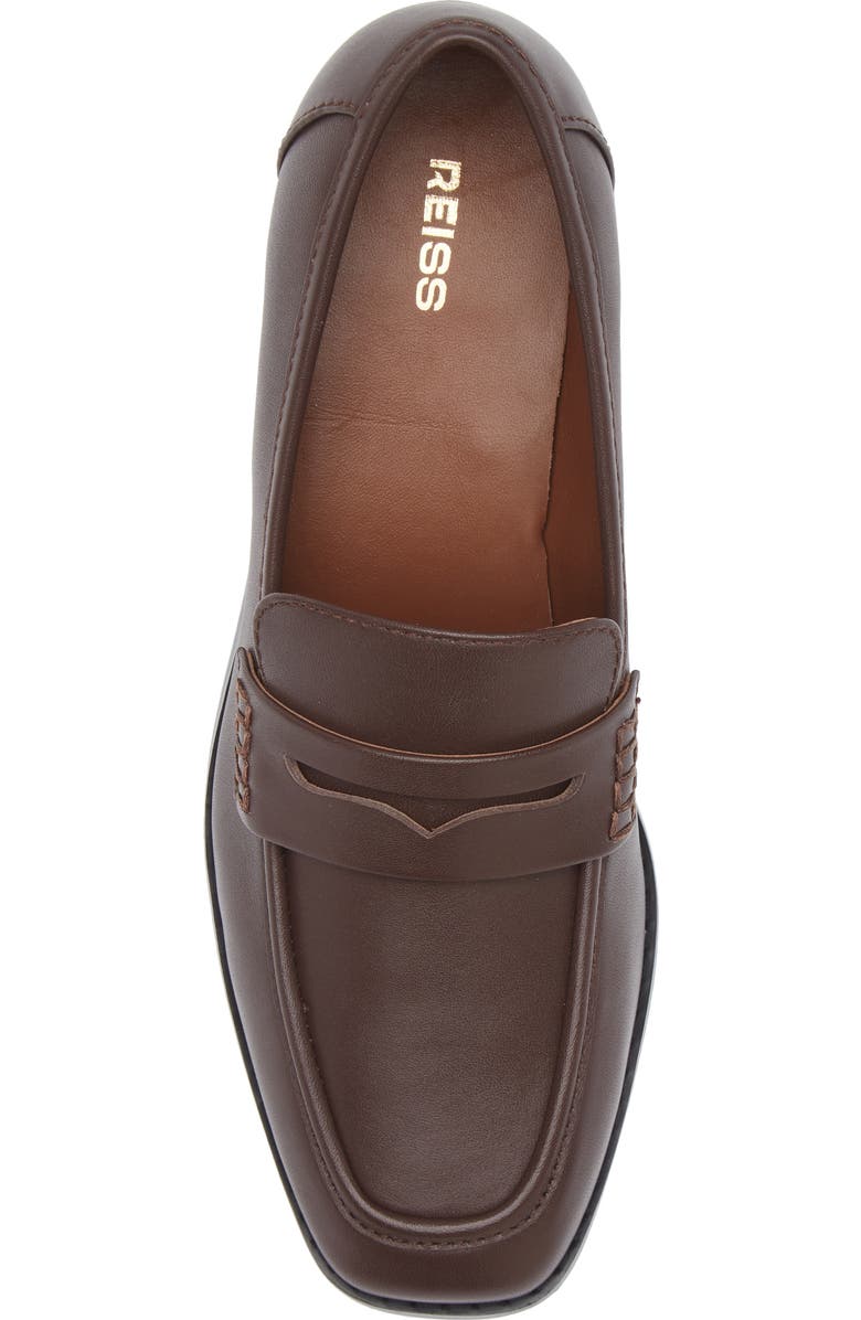 Reiss Heidi Penny Loafer Pump, Alternate, color, Chocolate