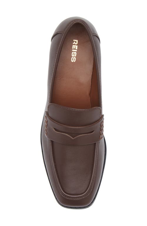 Reiss Heidi Penny Loafer Pump In Chocolate