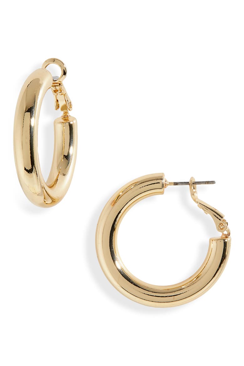 Tube Hoop Earrings, Main, color, GOLD
